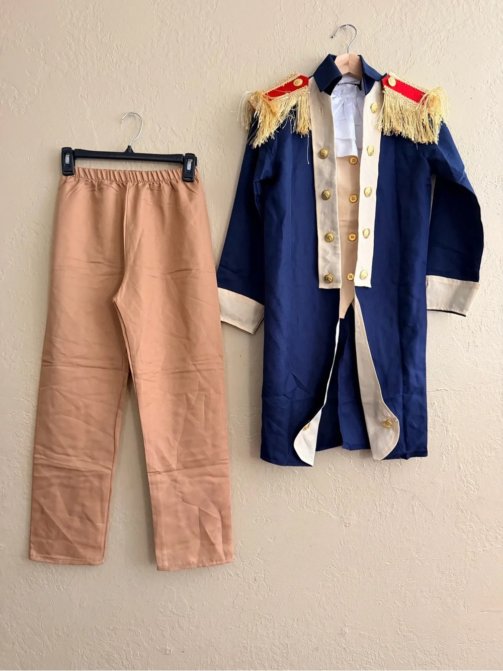 Navy & Tan Kids Theatrical Prince Costume with Gold Epaulettes